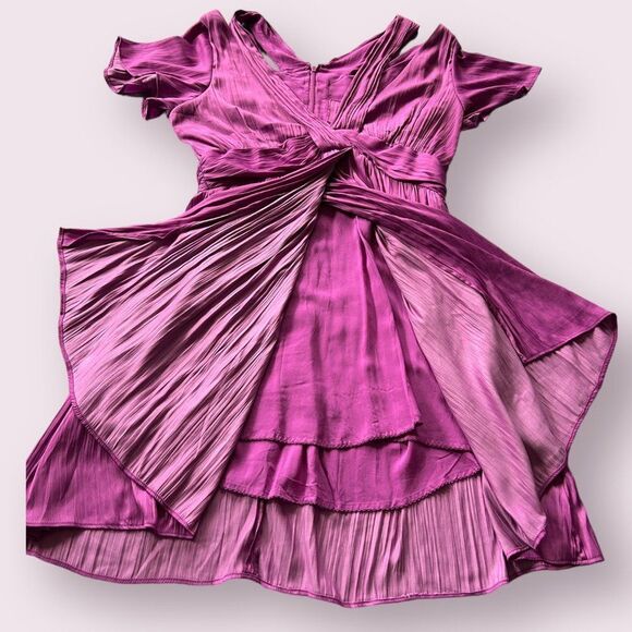 Anthropologie Deep V-Neck Vibrant Purple Dress NWT - Picture 12 of 13